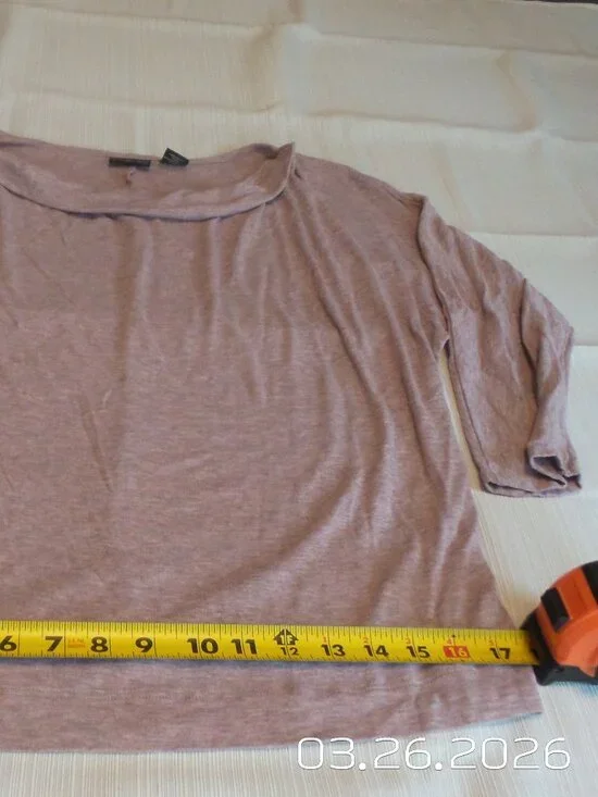 RACHEL ZOE Women's Dusty Pink Cowell Neck 3/4 Sleeve Top Size Med. Like NEW - Picture 9 of 16